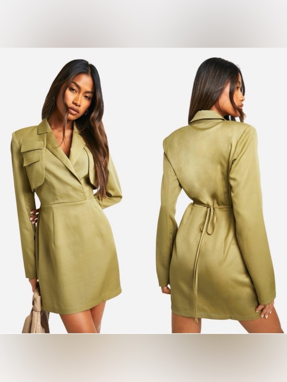 boohoo
Utility Tie Waist Blazer Dress nwt Size 8